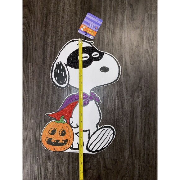 Peanuts Halloween 15" Decoration Window Die Cut 3pc Set Glitter Snoopy NWT / NOS - Picture 9 of 14